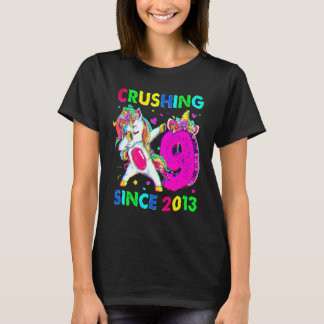9 Förstörelse sedan 2013 Dabbing Unicorn 9 Birth T Shirt