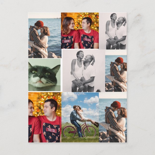 9 Foto Anpassad Personlig Collage Vykort (Framsida)