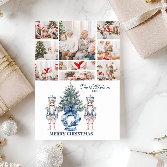 9 Foto Blå Chinoiserie Nötknäppare Jul Julkort (Skapare uppladdad)