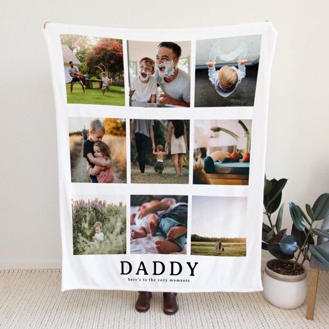 9 Foto Collage Pappa Filta | Fars Dag Fleecefilt (Skapare uppladdad)