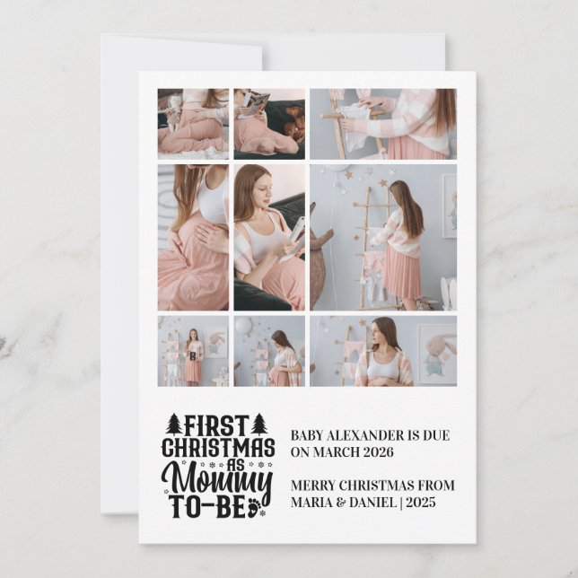 9 Foto Mamma som ska bli jul-Gravid Julkort (Framsida)