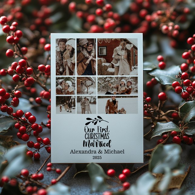 9 Foto Minimalistisk Vår Första Jul Som Gifta Julkort (Skapare uppladdad)