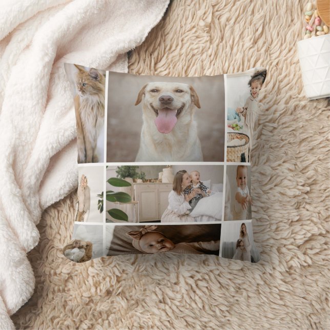 9 Fotocollage Anpassad Personlig Kudde (Filt)