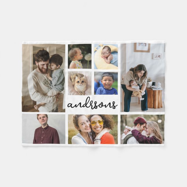 9 Fotofamiljen namn Fleece Blanket (Framsidan (Horisontell))