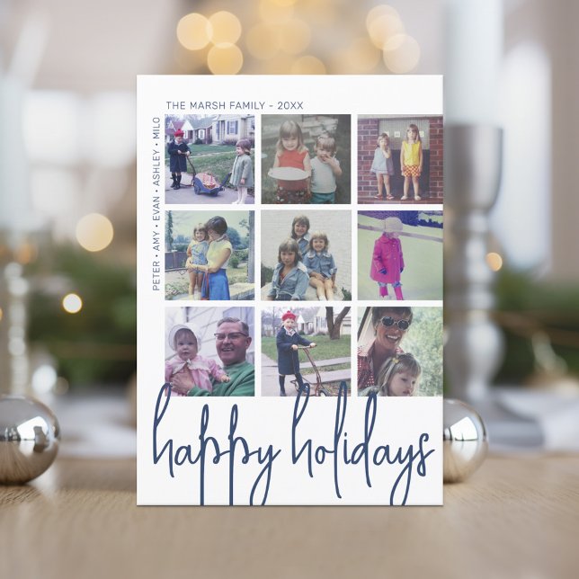 9 Fotoförskjutning - Glad helg-Helgdag Julkort (9 Photo - Happy Holiday Greeting Card)
