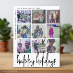 9 Fotoförskjutning - Glad helg svartvitt -<br><div class="desc">FRONT DESIGN: En samling med 9 foton i ett enkelt rutnät för att markera många bilder från det senaste året. Fotorutnätet är av från mitten med familjen namn skapar gräns kring fotokollage. Ett modernt sätt att söka efter ett helgdag-fotokort med moderna accenter och "glad helg" i ett handskript i trendiget....</div>