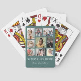 9 Fotokollage eller Collage with Script Text grönt Casinokort