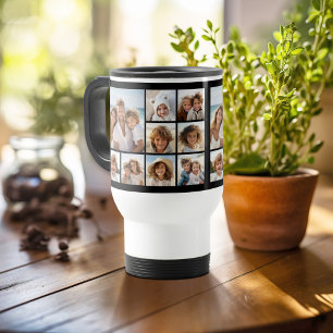9 Fotokollage med valfri bakgrund färg Resemugg
