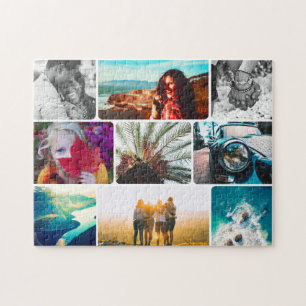 9 Fotokollage Puzzle i Vita Ram Pussel
