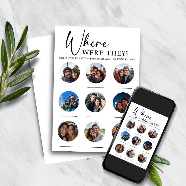 9 foton där de var Förlovning Bröllop-spel Inbjudningar (9 Photos Where Were They Engagement Wedding Game )