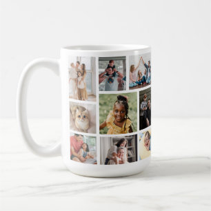 9 foton med familje-Namn-kaffe Mugg