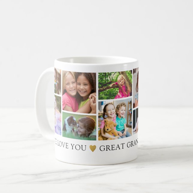 9 Fotosammanställning Vi älskar dig farmor/mormor  Kaffemugg (Framsida vänster)