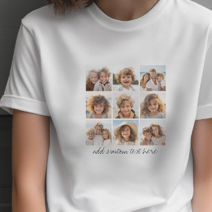 9 Fyrkantig fotokollage - Svart och Vitt T-shirt