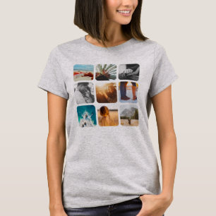 9 Fyrkantstreck, rundad Ram i fotomall T Shirt