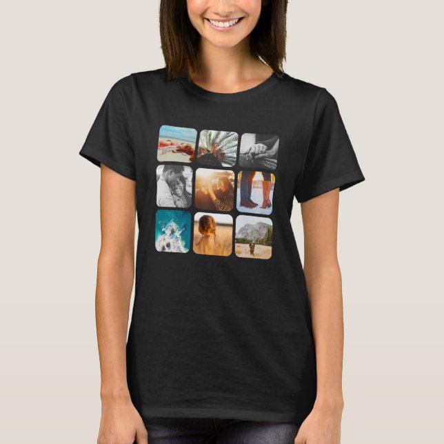 9 Fyrkantstreck, rutnätsrundade livmoder TShirt T Shirt (Framsida)