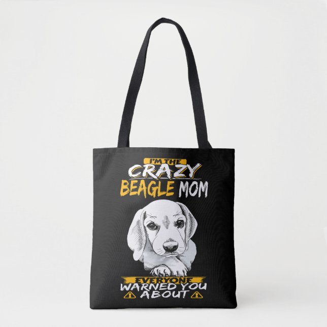 9 Jag är Crazy Beagle Mamma Tygkasse (Framsida)