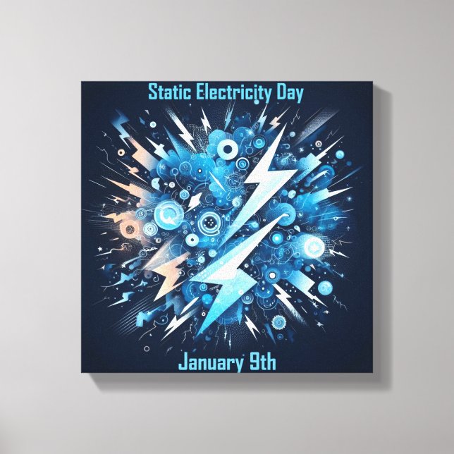 9 jan - Statisk elektricitet-dagen Canvastryck (Framsida)