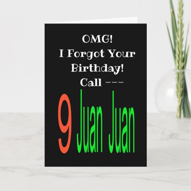 9 Juan Juan Birthday Card Kort (Framsida)