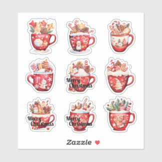 9 julkoppar anpassade vinyldekaler klistermärken