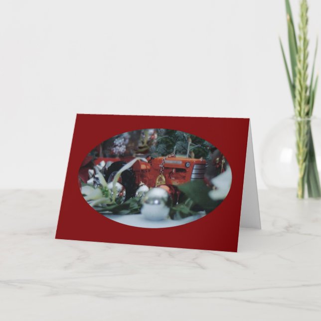 9 leksaktraktorer på jul helgkort (Framsida)