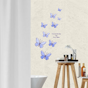 9 Light Blue Butterflies för att Skapa en Flutter Klistermärken
