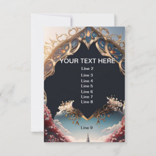 9 Linjer av Anpassad text Fairy Tale Bröllop Inbjudningar