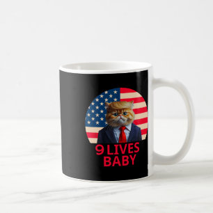 9 liv av katt Trump 2024 Vinst Seger Vinnare Trump Kaffemugg