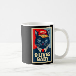 9 Lives Byby Cute Trump Cat Funny Trump 2024 Presi Kaffemugg