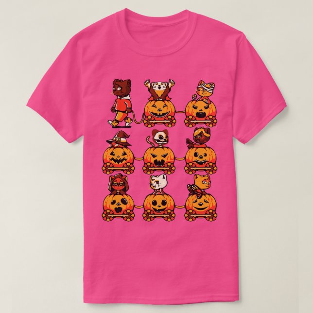 9 Lives Cat Halloween av Tobe Fonseca T Shirt (Design framsida)