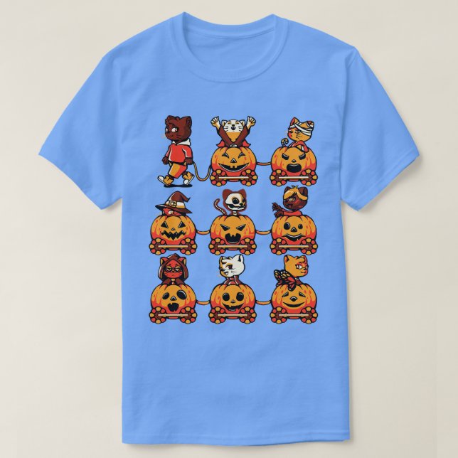 9 Lives Cat Halloween av Tobe Fonseca T Shirt (Design framsida)