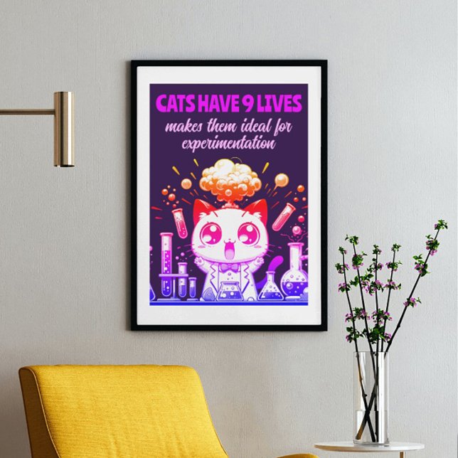 9 Lives of Stollig: Colorful Cat Experiment Poster (Skapare uppladdad)