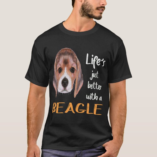 9 Livet bara bättre med en beagle T Shirt (Framsida)