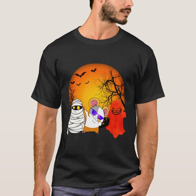 9 Marsvin Halloween Pumpa  526 T Shirt (Framsida)