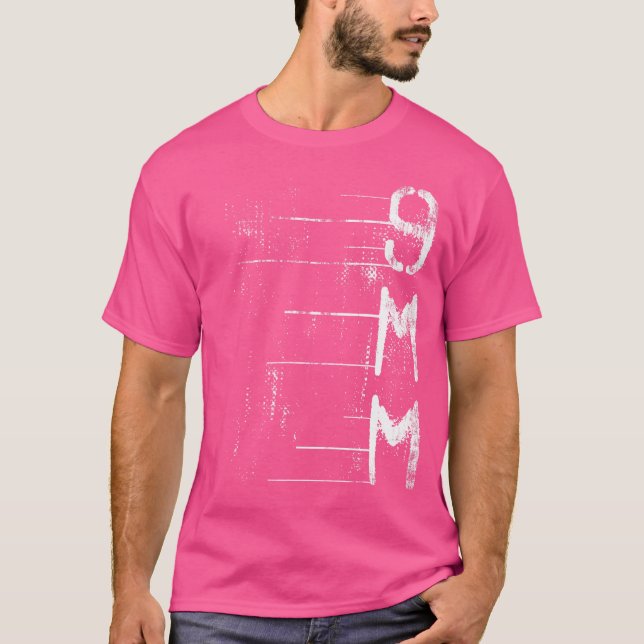 9 mm Gun Ammo Firing Range Target Practice Hunting T Shirt (Framsida)