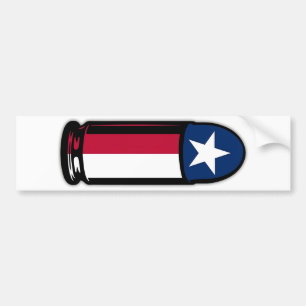 9 MM Texas Flagga Bullet Ammo 2A höger 2: a vapen Bildekal