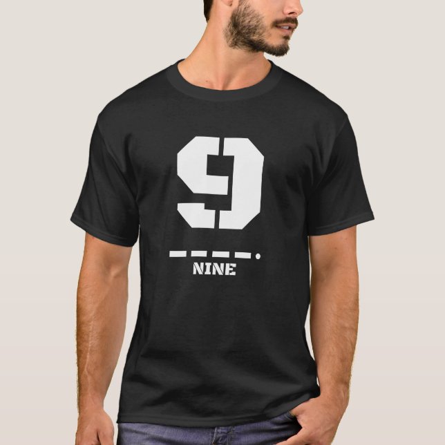 9 (nio) Natos fonetiska nummer och morsekod T Shirt (Framsida)