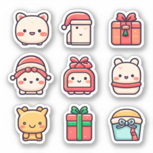9-pack Cute Kawaii-julklapp Klistermärken
