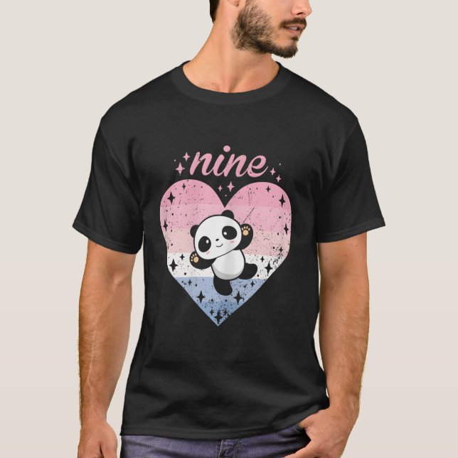 9 Panda 9:e B-dagen T Shirt (Framsida)