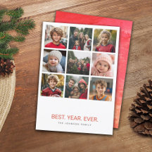 9 Photo Best Year, någonsin, HYN-jul, minimalt röt