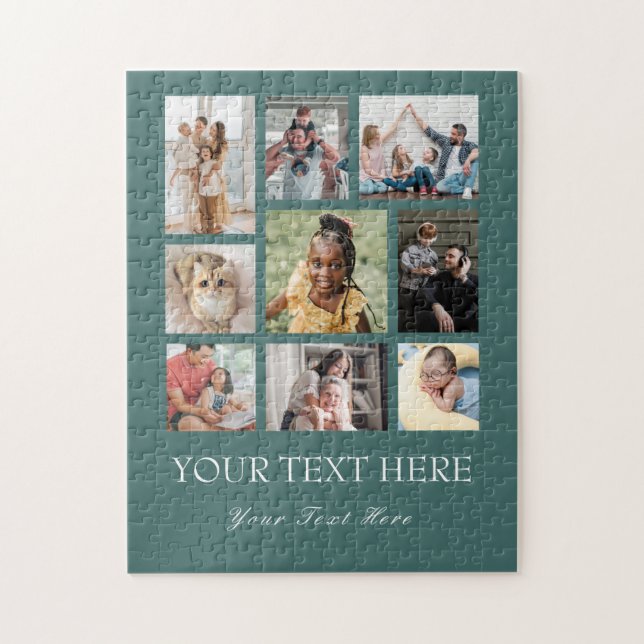 9 Photo Collage Family Puzzle Pussel (Vertikal)