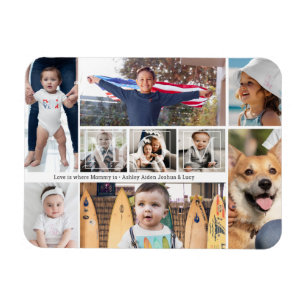 9 Photo Collage Kärlek You Mamma Child Namn Magnet