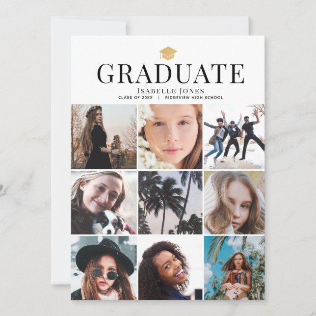 9 Photo Collage Minimalist White Studenten (Framsida)