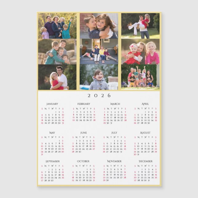 9 Photo Collage Personalized 2026 Family Calendar (Framsida)