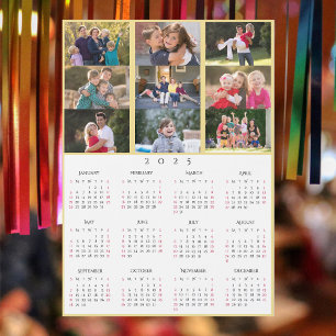 9 Photo Collage Personlig 2025 Family Calendar