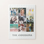 9 Photo Collage White Jigszle Puzzle Pussel<br><div class="desc">Detta minimalistiska och enkla pussel i pusslet har 9 bilder på vit bakgrund. Anpassa den efter dina behov. Du hittar matchande produkter i min butik.</div>