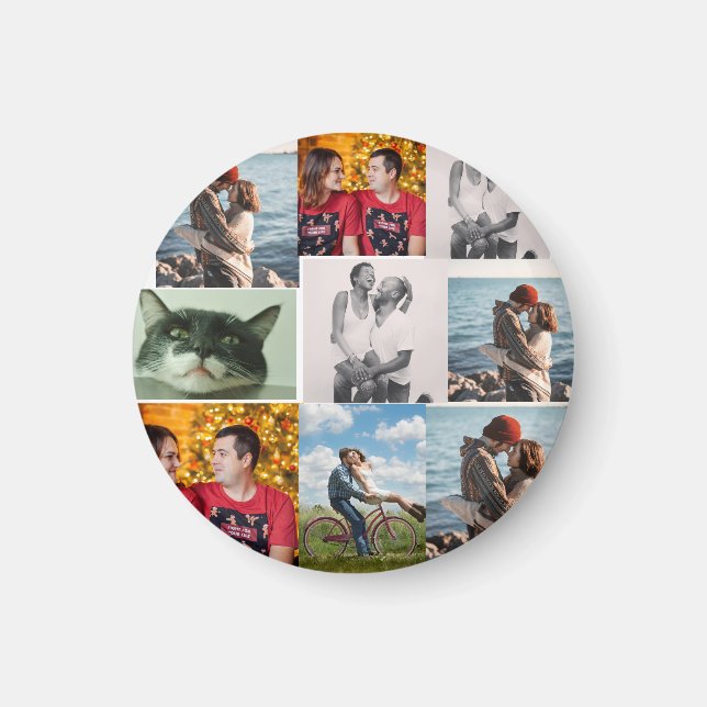 9 Photo Custom Personalized Collage Magnet (Framsidan)