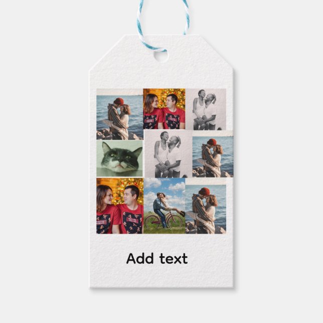 9 Photo Custom Personalized Collage Presentetikett (Framsidan)