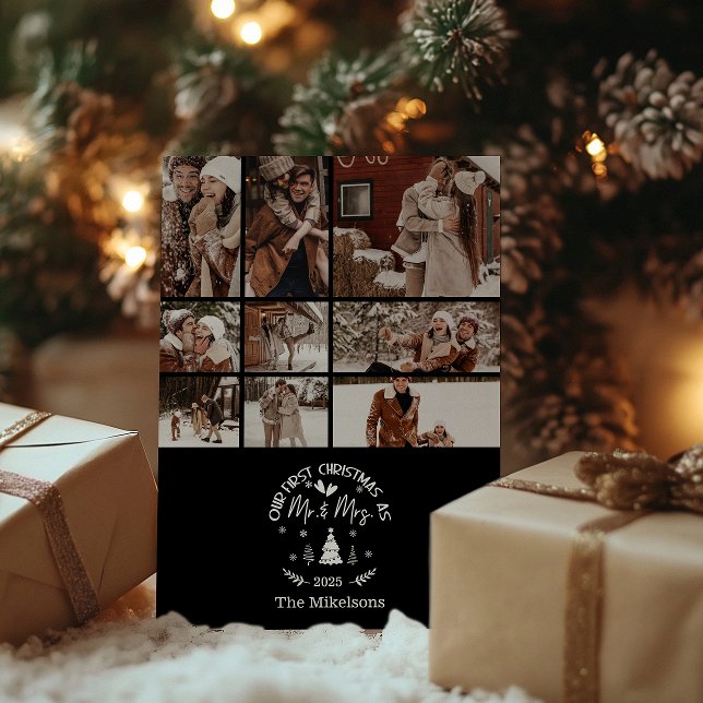 9 Photo First Christmas as Mr. & Mrs Julkort (Skapare uppladdad)