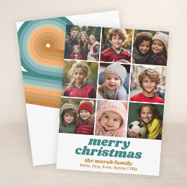 9 Photo Gräns - God jul Retro Line Art Julkort