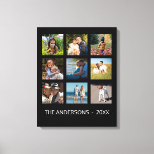 9 Photo Instagram Collage Gothic Black Canvastryck